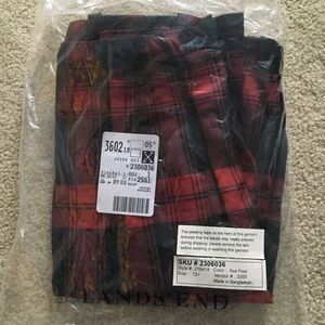 Lands End Girls Red Plaid Pleated Skirt 12+ WIP
